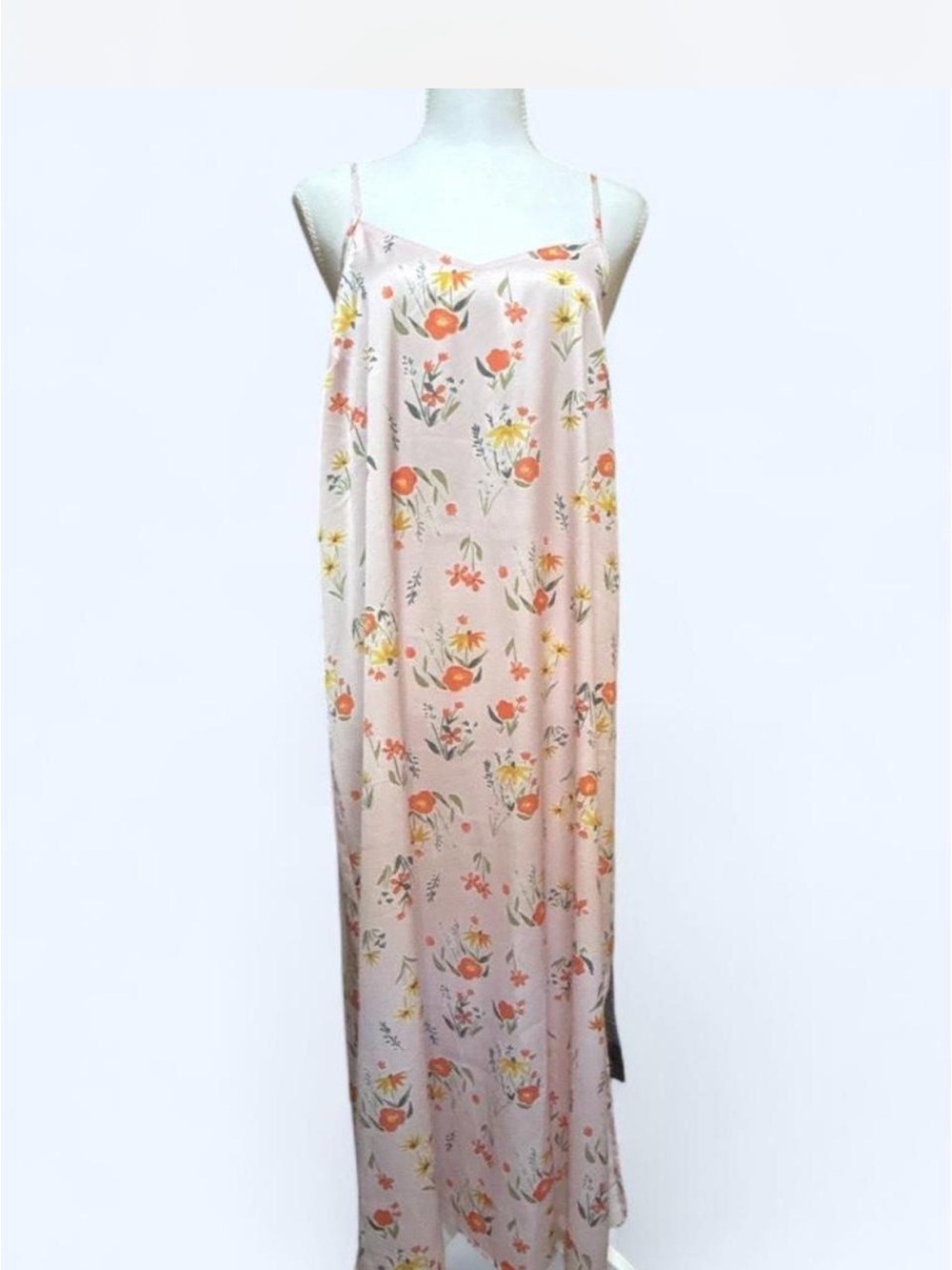 Floral Pink Satin Slip Dress - Women's Intimates & Sleepwear